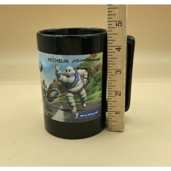 Michelin Man Black Coffee Mug Pilot Road Motorcycle Tire Advertisement 4.5” - Picture 10 of 10